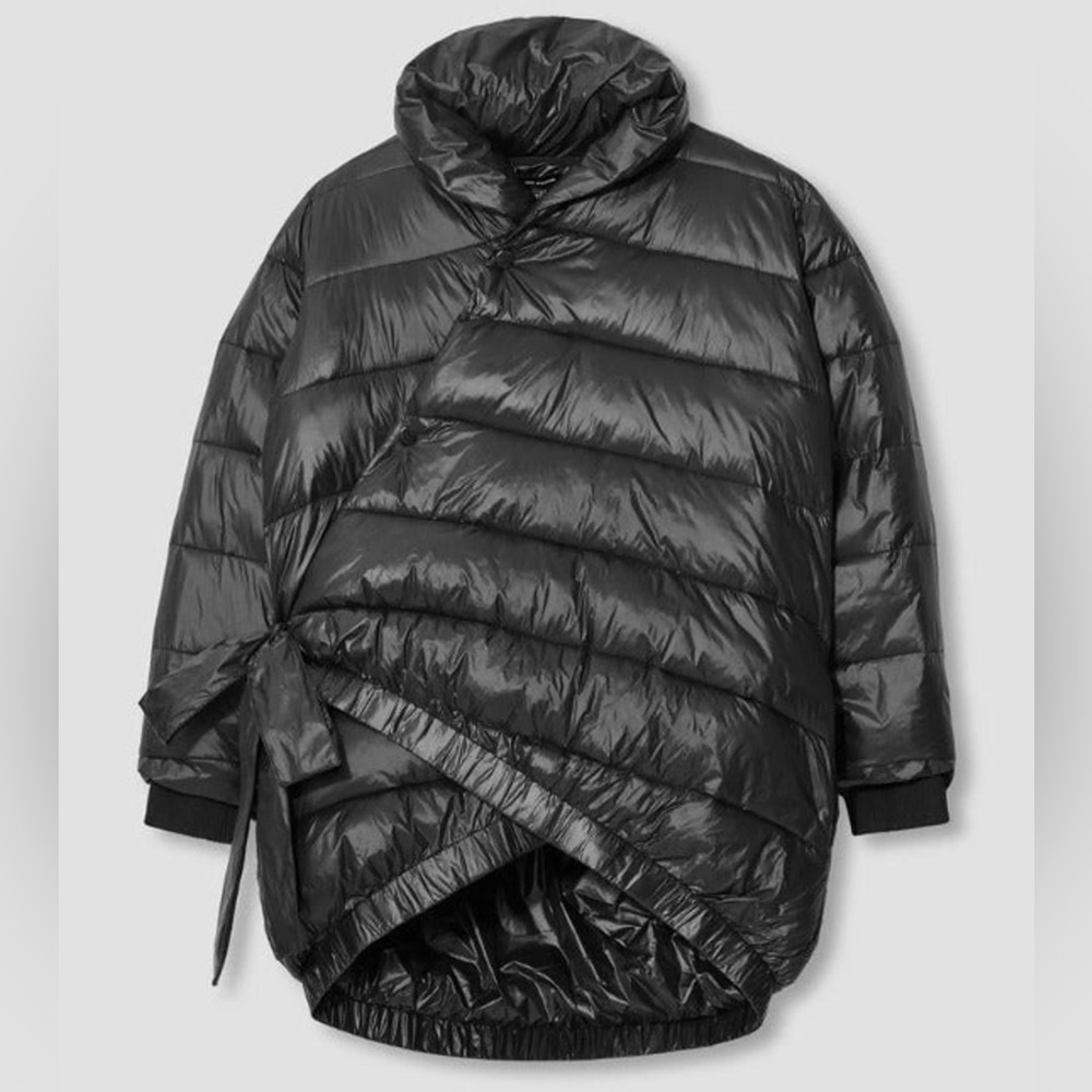 Universal Standard Black Asymmetrical Puffer Coat